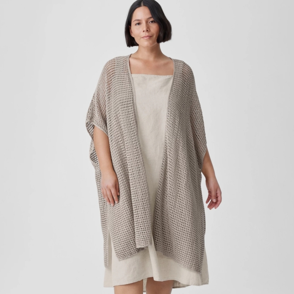 Eileen Fisher Organic Linen Délavé Long Cardigan